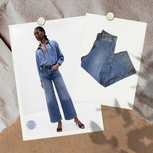 GAP High Rise Wide Leg Crop Denim